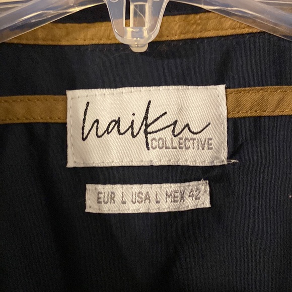 HAIKU Man Shirt size L length 30” bust 40”short sleeve - Picture 4 of 12